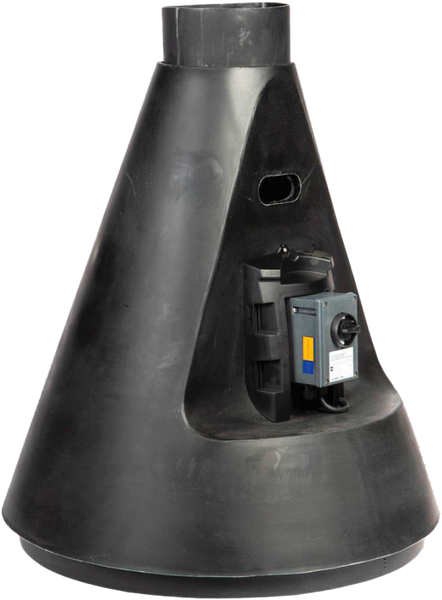 Jet 25 Inline Polypropylene Blower with explosion-proof features for chemical ventilation