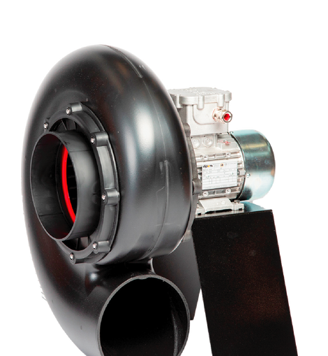 Plastec 25 Direct Drive Forward Curve Polypropylene Blower - XP for exhausting fumes from highly corrosive environments