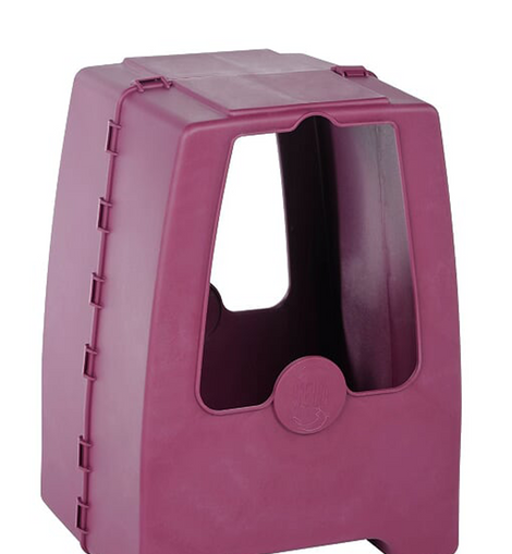 Polypropylene Weather Hood with Enclosed Pedestal, perfect for rain, sleet, or snow, in Grape Color compatible with All Storms & Plastec 15-25 Corrosion-resistant exhaust blowers